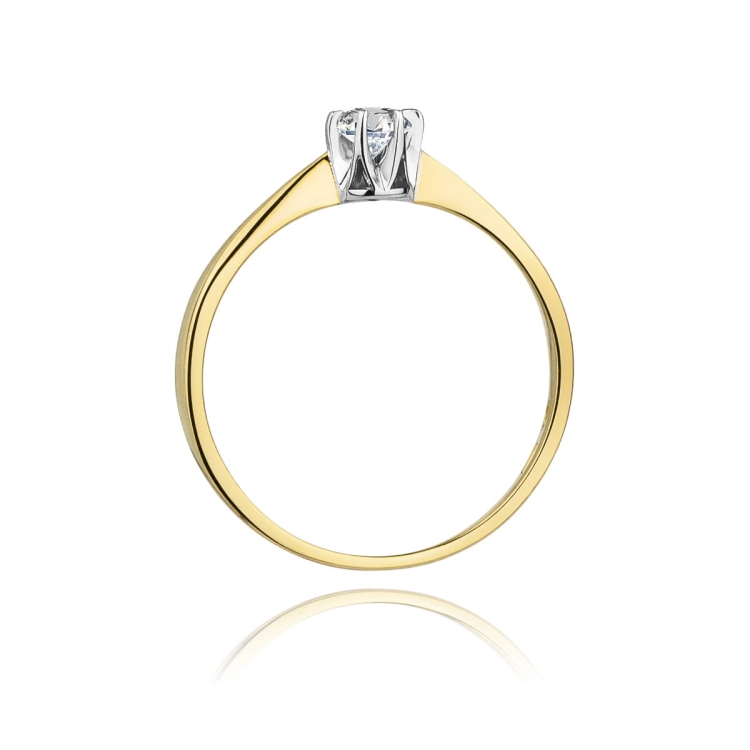 Pierścionek zaręczynowy z żółtego złota z diamentem 0,04ct Fire Of Love BW-111-0,04ct