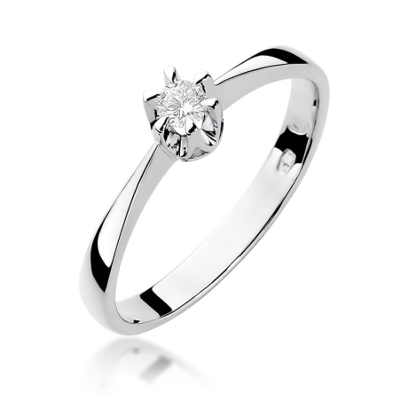 Przejdź do produktu Pierścionek zaręczynowy z białego złota z diamentem 0,10ct Fire Of Love 
