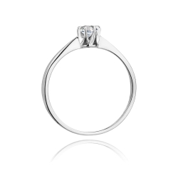Pierścionek zaręczynowy z białego złota z diamentem 0,10ct Fire Of Love GW-111-0,10ct-b