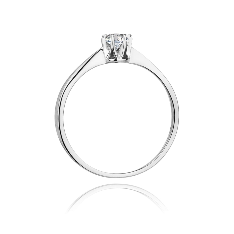 Pierścionek zaręczynowy z białego złota z diamentem 0,10ct Fire Of Love GW-111-0,10ct-b