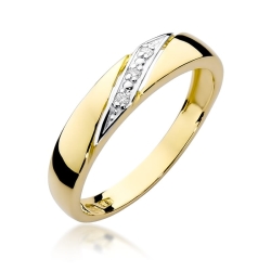 Pierścionek zaręczynowy z żółtego złota z diamentami 0,02ct Fire Of Love BW-118
