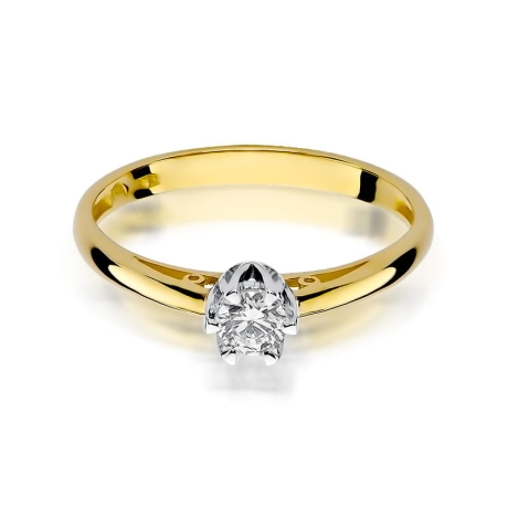 Przejdź do produktu Pierścionek zaręczynowy z żółtego złota z diamentem 0,15ct Fire Of Love