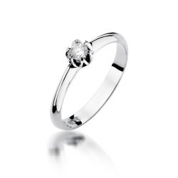Pierścionek zaręczynowy z białego złota z diamentem 0,10ct Fire Of Love BW-134-b