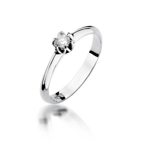 Przejdź do produktu Pierścionek zaręczynowy z białego złota z diamentem 0,10ct Fire Of Love 