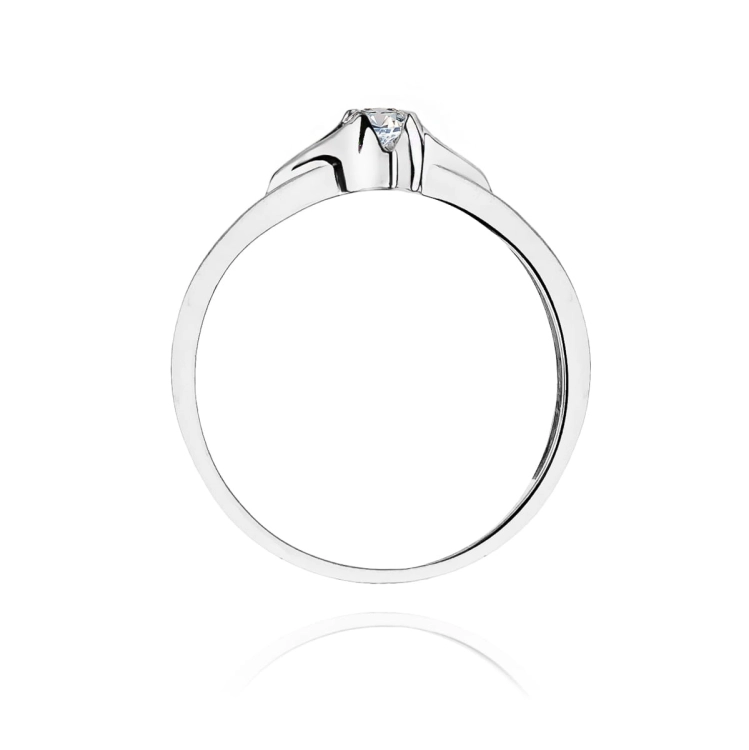 Pierścionek zaręczynowy z białego złota z diamentem 0,12ct Fire Of Love BW-155-0,12ct-b