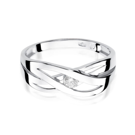 Przejdź do produktu Pierścionek zaręczynowy z białego złota z diamentem 0,10ct Fire Of Love 