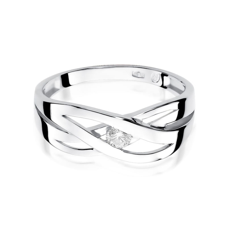 Pierścionek zaręczynowy z białego złota z diamentem 0,10ct Fire Of Love BW-156-0,10ct-b