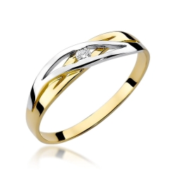 Pierścionek zaręczynowy z żółtego złota z diamentem 0,05ct Fire Of Love BW-156-0,05ct