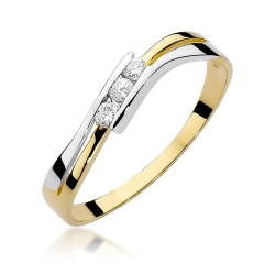 Pierścionek zaręczynowy z żółtego złota z diamentami 0,12ct Fire Of Love BW-159