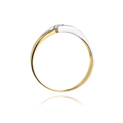 Pierścionek zaręczynowy z żółtego złota z diamentami 0,12ct Fire Of Love BW-159