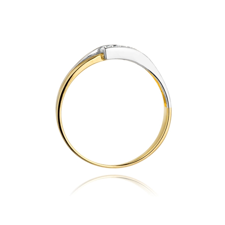 Pierścionek zaręczynowy z żółtego złota z diamentami 0,12ct Fire Of Love BW-159