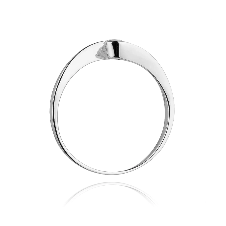 Pierścionek zaręczynowy z białego złota z diamentem 0,13ct Fire Of Love GW-160-b