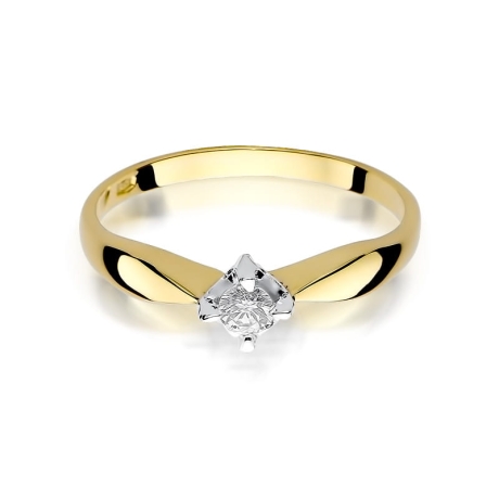 Przejdź do produktu Pierścionek zaręczynowy z żółtego złota z diamentem 0,12ct Fire Of Love