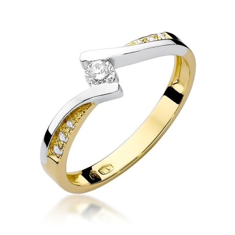 Przejdź do produktu Pierścionek zaręczynowy z żółtego złota z diamentami 0,16ct Fire Of Love