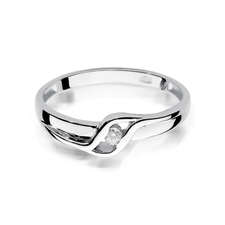Przejdź do produktu Pierścionek zaręczynowy z białego złota z diamentem 0,04ct Fire Of Love