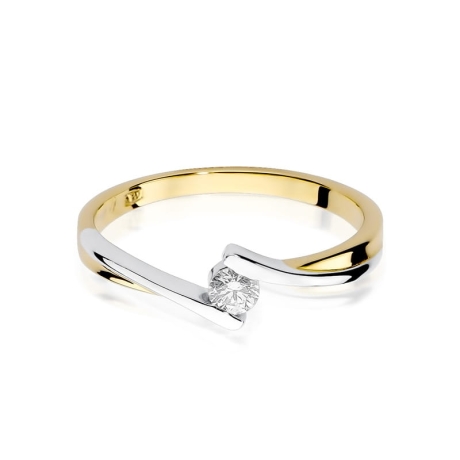 Przejdź do produktu Pierścionek zaręczynowy z żółtego złota z diamentem 0,10ct Fire Of Love