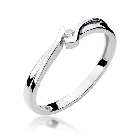 Przejdź do produktu Pierścionek zaręczynowy z białego złota z diamentem 0,04ct Fire Of Love