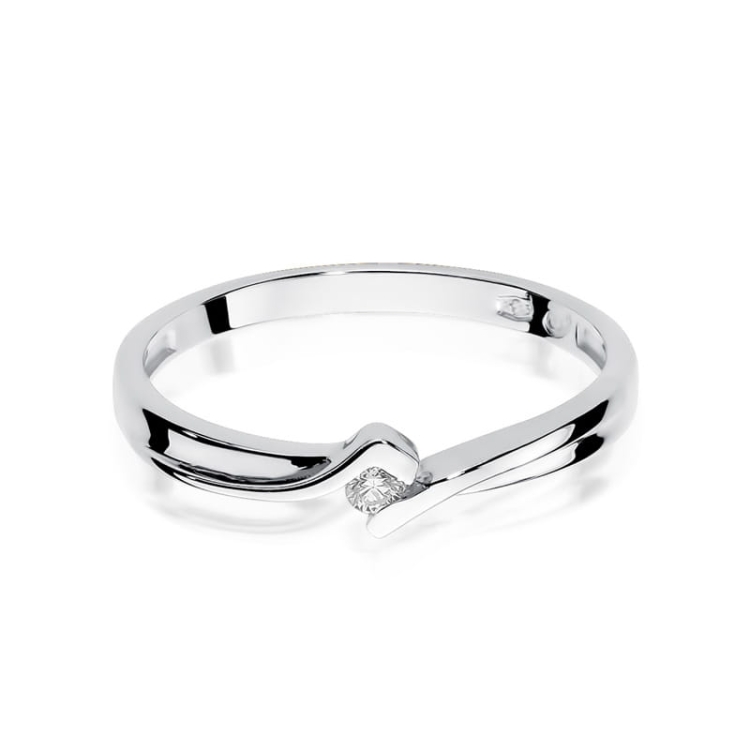 Pierścionek zaręczynowy z białego złota z diamentem 0,04ct Fire Of Love BW-181-b