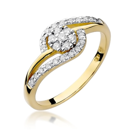 Przejdź do produktu Pierścionek zaręczynowy z żółtego złota z diamentami 0,17ct Fire Of Love 