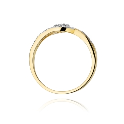 Pierścionek zaręczynowy z żółtego złota z diamentami 0,17ct Fire Of Love BW-184