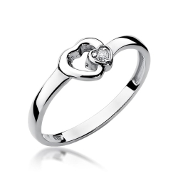 Pierścionek zaręczynowy z białego złota z diamentem 0,02ct Fire Of Love BW-188-b