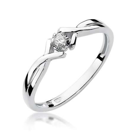 Przejdź do produktu Pierścionek zaręczynowy z białego złota z diamentem 0,04ct Fire Of Love 