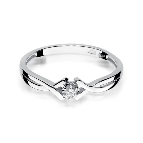 Przejdź do produktu Pierścionek zaręczynowy z białego złota z diamentem 0,04ct Fire Of Love 