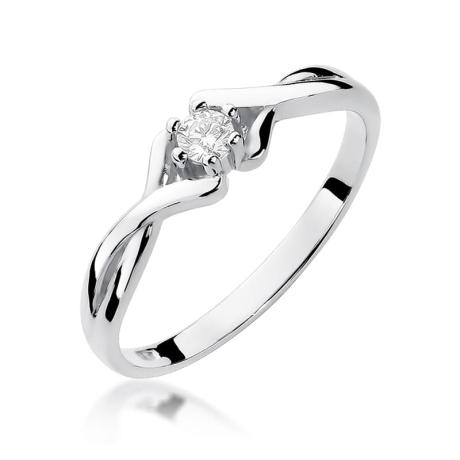Przejdź do produktu Pierścionek zaręczynowy z białego złota z diamentem 0,10ct Fire Of Love 