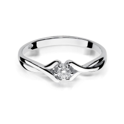 Pierścionek zaręczynowy z białego złota z diamentem 0,10ct Fire Of Love BW-190-0,10ct-b