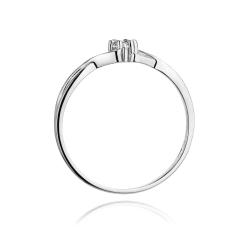 Pierścionek zaręczynowy z białego złota z diamentem 0,10ct Fire Of Love BW-190-0,10ct-b