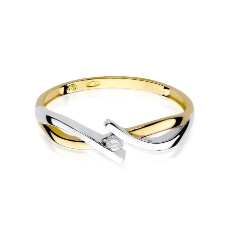 Przejdź do produktu Pierścionek zaręczynowy z żółtego złota z diamentem 0,04ct Fire Of Love