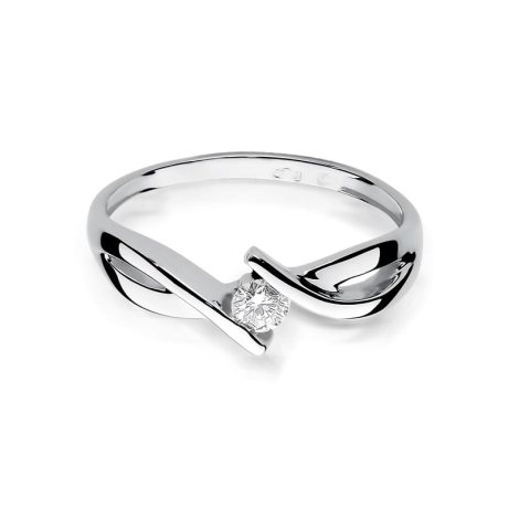 Przejdź do produktu Pierścionek zaręczynowy z białego złota z diamentem 0,10ct Fire Of Love 
