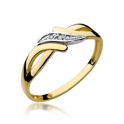 Pierścionek zaręczynowy z żółtego złota z diamentami 0,02ct Fire Of Love BW-192