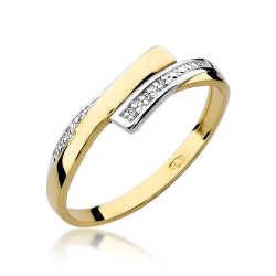 Pierścionek zaręczynowy z żółtego złota z diamentami 0,02ct Fire Of Love BW-196