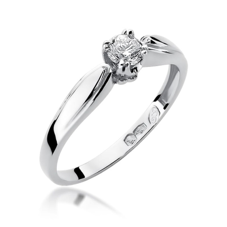 Przejdź do produktu Pierścionek zaręczynowy z białego złota z diamentem 0,24ct Fire Of Love 