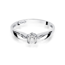 Pierścionek zaręczynowy z białego złota z diamentem 0,24ct Fire Of Love BW-197-b