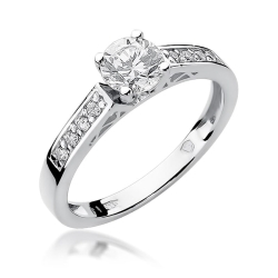 Pierścionek zaręczynowy z białego złota z diamentami 0,42ct Fire Of Love BW-198-b