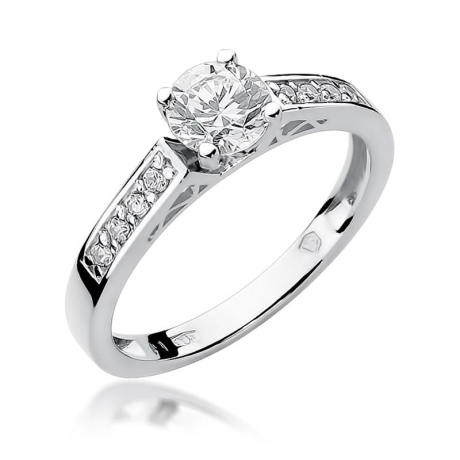Przejdź do produktu Pierścionek zaręczynowy z białego złota z diamentami 0,42ct Fire Of Love 
