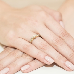Pierścionek zaręczynowy z żółtego złota z diamentami 0,42ct Fire Of Love BW-199