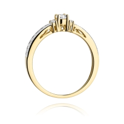 Pierścionek zaręczynowy z żółtego złota z diamentami 0,24ct Fire Of Love BW-201