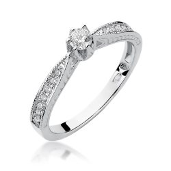 Pierścionek zaręczynowy z białego złota z diamentami 0,30ct Fire Of Love BW-202-b