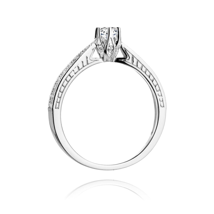 Pierścionek zaręczynowy z białego złota z diamentami 0,30ct Fire Of Love BW-202-b