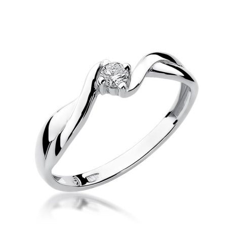 Przejdź do produktu Pierścionek zaręczynowy z białego złota z diamentem 0,08ct Fire Of Love