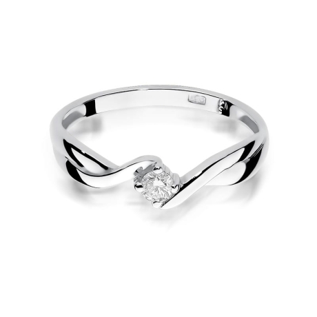 Przejdź do produktu Pierścionek zaręczynowy z białego złota z diamentem 0,08ct Fire Of Love