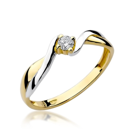 Przejdź do produktu Pierścionek zaręczynowy z żółtego złota z diamentem 0,10ct Fire Of Love 