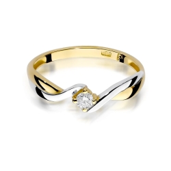 Pierścionek zaręczynowy z żółtego złota z diamentem 0,10ct Fire Of Love BW-208-0,10ct