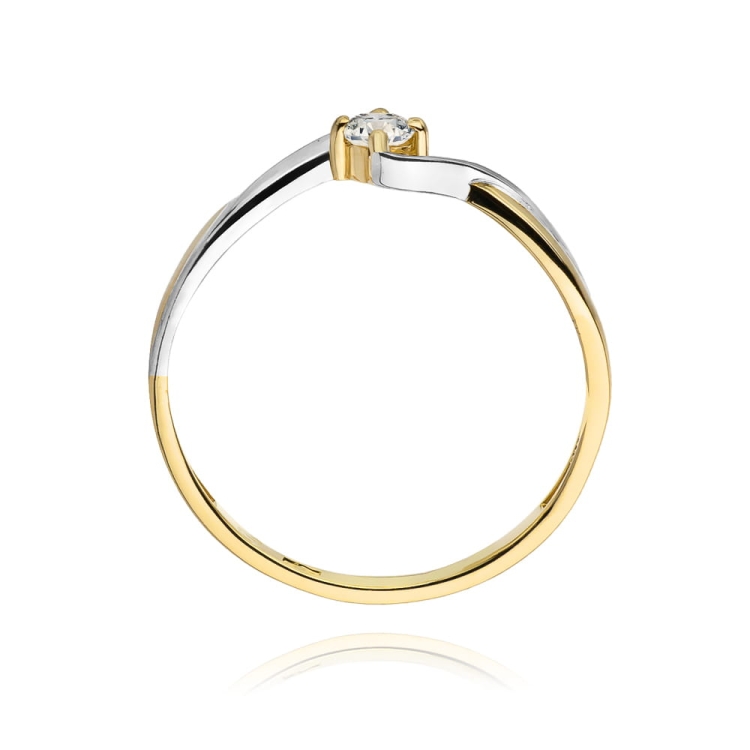 Pierścionek zaręczynowy z żółtego złota z diamentem 0,10ct Fire Of Love BW-208-0,10ct
