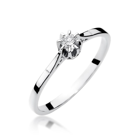 Przejdź do produktu Pierścionek zaręczynowy z białego złota z diamentem 0,10ct Fire Of Love