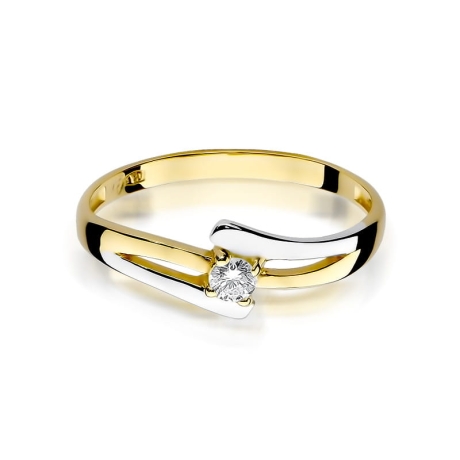 Przejdź do produktu Pierścionek zaręczynowy z żółtego złota z diamentem 0,08ct Fire Of Love 