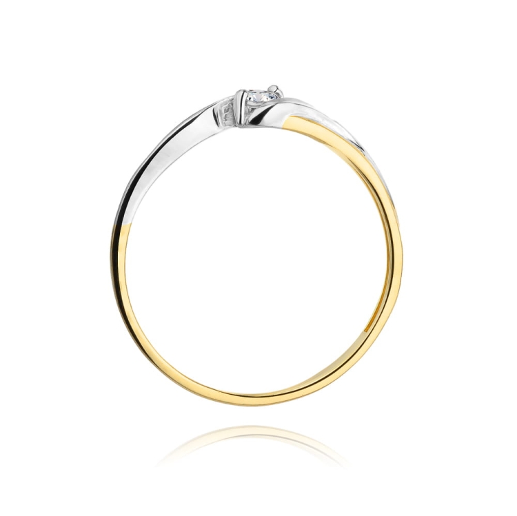 Pierścionek zaręczynowy z żółtego złota z diamentem 0,08ct Fire Of Love BW-211-0,08ct